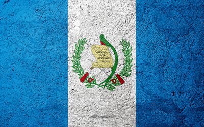 Flag of Guatemala, concrete texture, stone background, Guatemala flag, North America, Guatemala, flags on stone