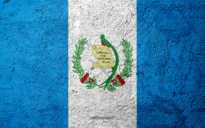 Flag of Guatemala, concrete texture, stone background, Guatemala flag, North America, Guatemala, flags on stone