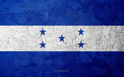 Lippu Honduras, betoni rakenne, kivi tausta, Hondurasin lippu, Pohjois-Amerikassa, Honduras, liput kivi