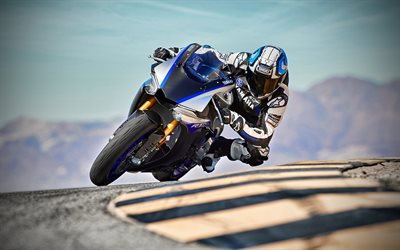 Yamaha YZF-R1, raceway, sportsbikes, 2019 bikes, superbikes, 2019 Yamaha YZF-R1, rider on motorcycle, Yamaha