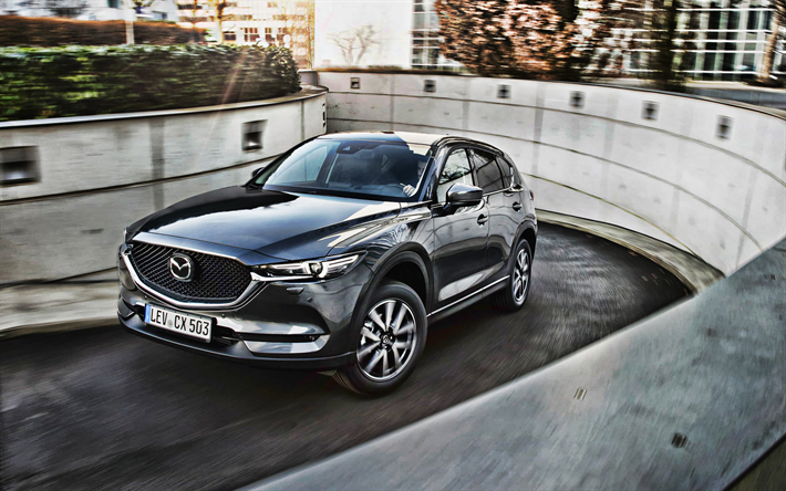 2020, Mazda CX-5, front view, exterior, gray crossover, new gray CX-5, japanese cars, parking, Mazda