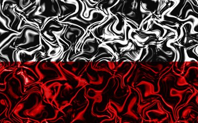 4k, la Bandera de Polonia, resumen de humo, de Europa, de los s&#237;mbolos nacionales, bandera polaca, arte 3D, Polonia 3D de la bandera, creativo, los pa&#237;ses Europeos, Polonia