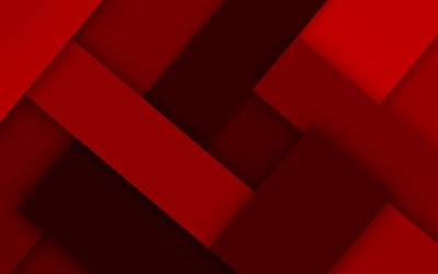 red lines, 4k, material design, creative, geometric shapes, lollipop, lines, red material design, strips, geometry, red backgrounds