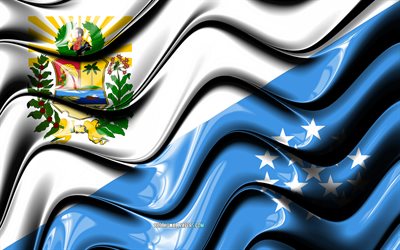 Sucre bandeira, 4k, Estados da Venezuela, distritos administrativos, Bandeira de Sucre, Arte 3D, A&#231;&#250;car, Estados venezuelanos, Sucre 3D bandeira, Venezuela, Am&#233;rica Do Sul