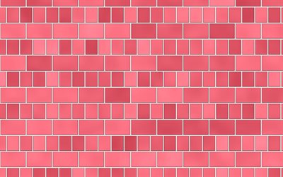 rosa textura de la pared de ladrillo de cemento, ladrillos, la textura, el color rosa de ladrillo de fondo, creativo fondos