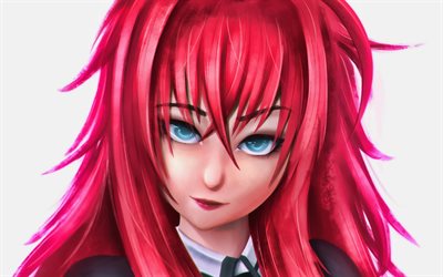 Rias Gremory, la protagonista de High School DxD, manga, del Clan Gremory, una chica con el pelo rojo