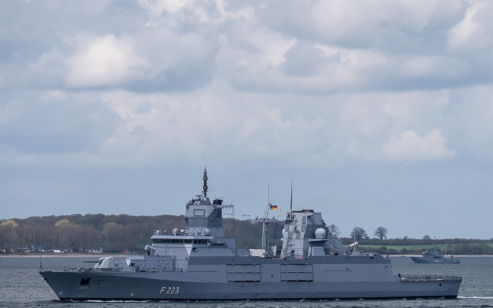 La rh&#233;nanie du nord-Westphalie, F223, French Navy, French warship, frigate, Baden-Wurttemberg-class frigate, moderne warships, Germany