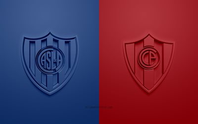 San Lorenzo de Almagro vs Cerro Porteno, 2019 Copa Libertadores, promotional materials, football match, logos, 3d art, CONMEBOL, San Lorenzo de Almagro