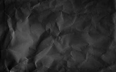schwarzes papier textur, 4k, schwarz zerknittertes papier, makro, schwarz papier vintage textur zerknittertes papier, papier texturen, schwarzer hintergrund