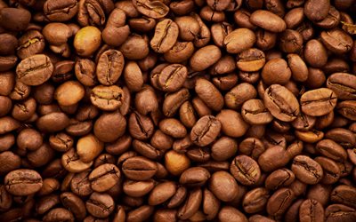 kahvipapuja rakenne, arabica, luonnon kahvia, l&#228;hikuva, kahvin-kuvioita, kahvia taustat, kahvipapuja, kahvia, arabica-pavut