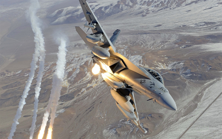 McDonnell Douglas FA-18 Hornet, caccia Americano, moderni aerei militari, l&#39;USAF (United States Air Force, F-18, USA