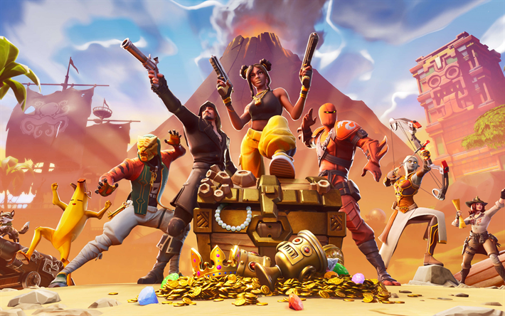 Fortnite, 2019, poster, main characters, creative art, new games, online games