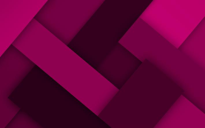 紫色のライン, 4k, 材料設計, 創造, 幾何学的形状, lollipop, ライン, 紫材料設計, 帯, 幾何学, 紫色の背景