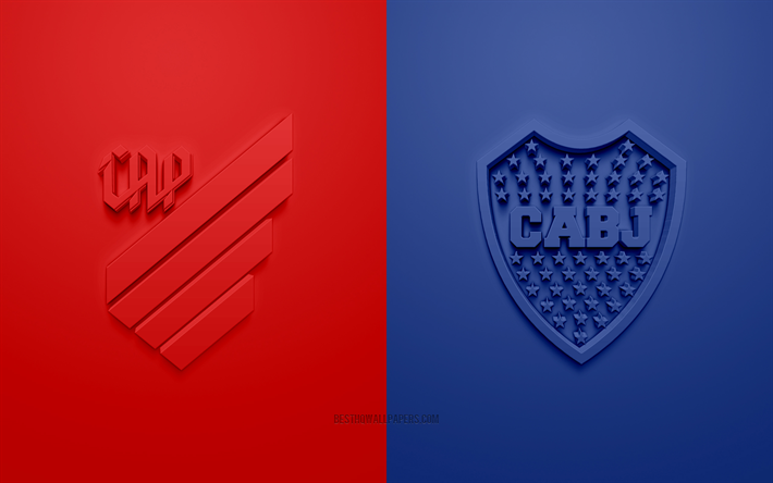 Athletico Paranaense vs Boca Juniors, Copa Libertadores 2019, promosyon malzemeleri, futbol ma&#231;ı, tasarımlar, logolar, 3d sanat, CONMEBOL, Athletico Paranaense, Boca Juniors