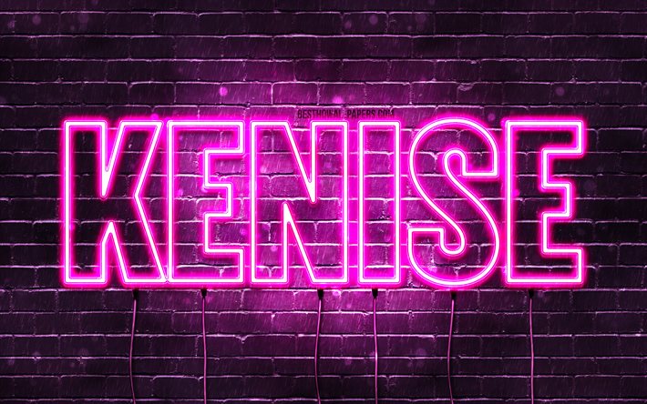 Kenise, 4k, sfondi con nomi, nomi femminili, nome Kenise, luci al neon viola, Happy Birthday Kenise, nomi femminili arabi popolari, immagine con nome Kenise