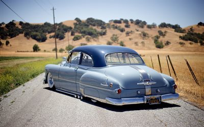 Pontiac Chieftain, back view, 1951 cars, retro cars, low rider, tuning, 1951 Pontiac Chieftain, american cars, Pontiac