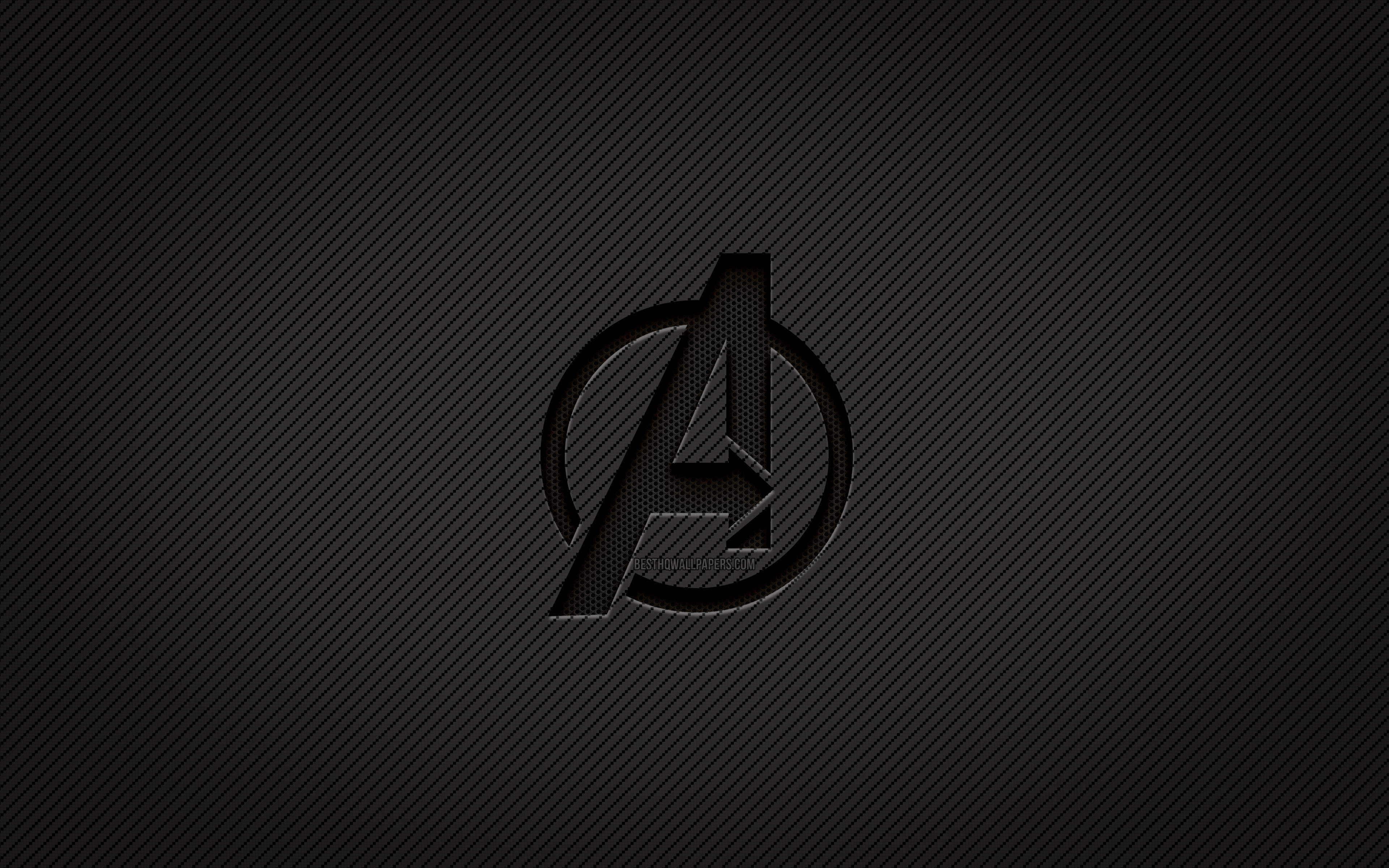 Download wallpapers Avengers carbon logo, 4k, grunge art, carbon  background, creative, Avengers black logo, superheroes, Avengers logo,  Avengers for desktop with resolution 3840x2400. High Quality HD pictures  wallpapers