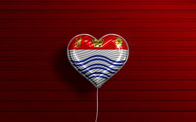 Rakastan Barrie, 4k, realistiset ilmapallot, punainen puinen tausta, Barrie-p&#228;iv&#228;, Kanadan kaupungit, Barrie-lippu, Kanada, ilmapallo lipulla, Barrie