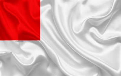 Bandera de Bilbao, 4k, de seda, de la textura, de la ciudad espa&#241;ola, blanca de seda roja de la bandera, bandera de Bilbao, Espa&#241;a, de arte, de Europa, de Bilbao