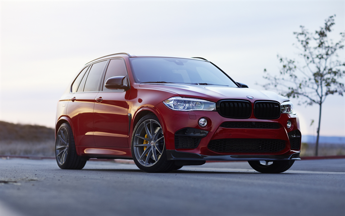 BMW X5M, 2018, الأحمر سيارات الدفع الرباعي, ضبط X5, المفترس, الأحمر X5, F85, السيارات الألمانية, BMW
