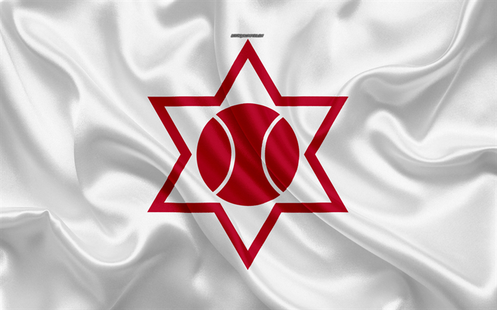 Flaggan i Otaru, 4k, staden japan, siden konsistens, Otaru flagga, Japan, japanska st&#228;der, konst, Asien, Hokkaido L&#228;net, Otaru