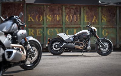 Harley-Davidson FXDR 114, 2019, motocicletas nuevas, vista de frente, nueva, blanca y gris FXDR, estadounidense de motocicletas Harley-Davidson