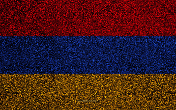 flagge von armenien -, asphalt-textur, die flagge auf asphalt, armenien, fahne, europa, flaggen der europ&#228;ischen l&#228;nder