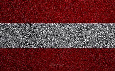 Bandera de Austria, el asfalto de la textura, de la bandera en el asfalto, la bandera de Austria, Europa, Austria, las banderas de los pa&#237;ses europeos