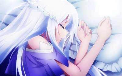 Quinella, sleeping girl, artwork, Sword Art Online, manga, Kwinera, antagonist