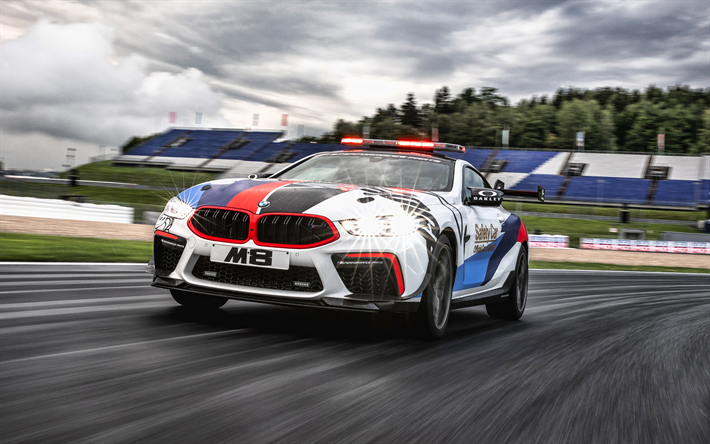 BMW M8, 2019, للدراجات النارية سيارة الأمان, F92, الخارجي, سباق السيارات, ضبط M8, الألمانية للسيارات الرياضية, BMW