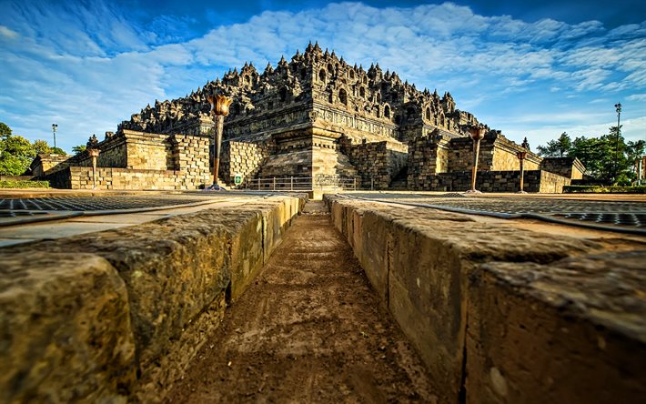 بوروبودور, البوذية, جزيرة جاوة, مجمع المعبد, شاندي, إندونيسيا, آسيا, الإندونيسية المعالم