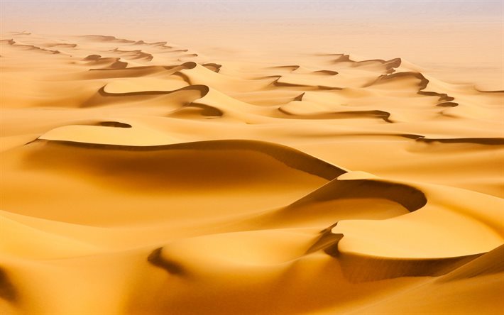 hiekkadyynit, desert, Afrikka, hiekka aallot, dyynit, hiekka tekstuuri
