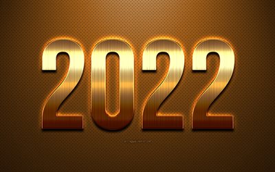 Nouvel an 2022, fond dor&#233; 2022, bonne ann&#233;e 2022, texture de cuir dor&#233;, concepts 2022, fond 2022, nouvelle ann&#233;e 2022