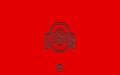Ohio State Buckeyes, red background, American football team, Ohio State Buckeyes emblem, NCAA, Ohio, USA, American football, Ohio State Buckeyes logo