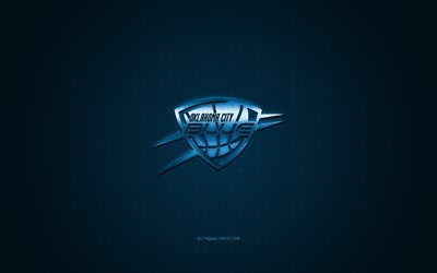 Oklahoma City Blue, American basketball club, blue logo, blue carbon fiber background, NBA G League, basketball, Oklahoma, USA, Oklahoma City Blue logo
