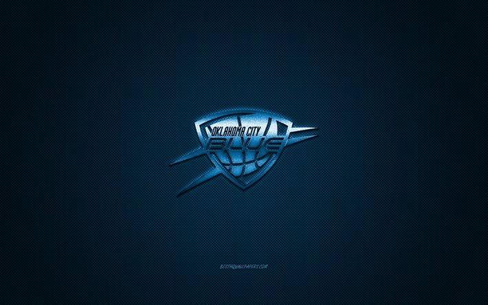 Oklahoma City Blue, Amerikan basketbol kul&#252;b&#252;, mavi logo, mavi karbon fiber arka plan, NBA G Ligi, basketbol, Oklahoma, ABD, Oklahoma City Blue logosu