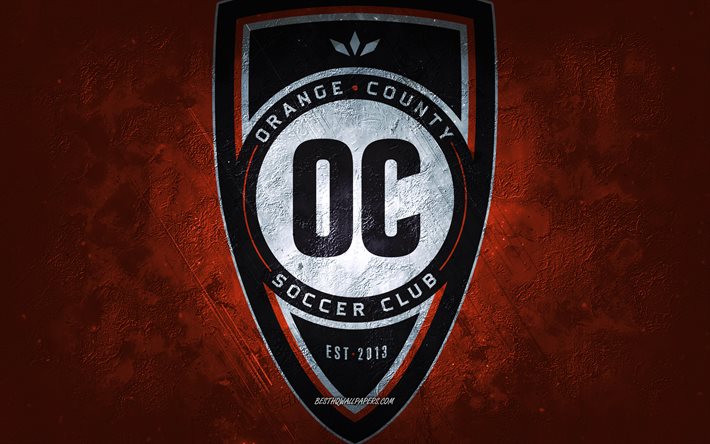 Orange County SC, time de futebol americano, fundo laranja, logotipo de Orange County SC, arte grunge, USL, futebol, emblema de Orange County SC