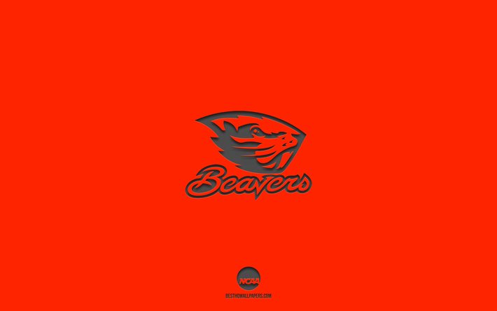 Oregon State Beavers, turuncu arka plan, Amerikan futbol takımı, Oregon State Beavers amblemi, NCAA, Oregon, ABD, Amerikan Futbolu, Oregon State Beavers logosu