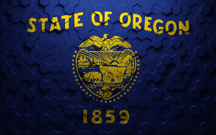 Oregon bayrağı, petek sanatı, Oregon altıgenler bayrağı, Oregon, 3d altıgenler sanatı