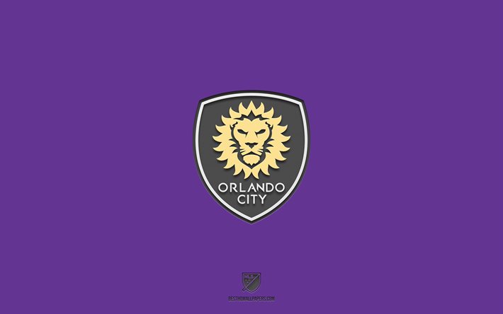 Orlando City SC, mor arka plan, Amerikan futbol takımı, Orlando City SC amblemi, İLKAY, Orlando City, ABD, futbol, Orlando City SC logosu