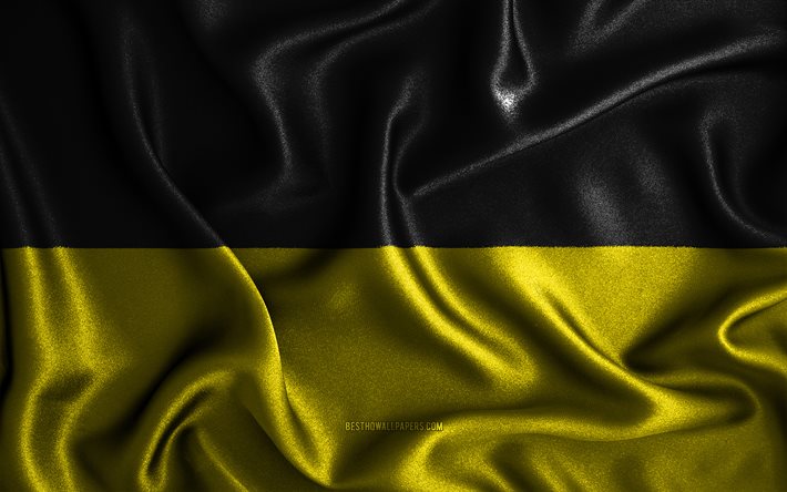M&#252;nih bayrağı, 4k, ipek dalgalı bayraklar, Alman şehirleri, M&#252;nih Bayrağı, kumaş bayraklar, M&#252;nih G&#252;n&#252;, 3D sanat, M&#252;nih, Avrupa, Almanya şehirleri, M&#252;nih 3D bayrak, Almanya