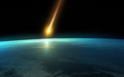 Asteroid, meteorit, jorden, asteroid i stratosf&#228;ren, &#246;ppet utrymme, rymdkroppar