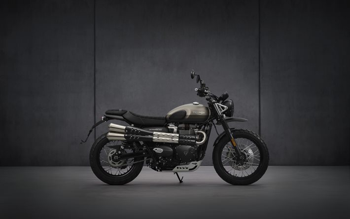 Triumph Street Scrambler, 2021, vue lat&#233;rale, nouveau Street Scrambler, motos britanniques, Triumph