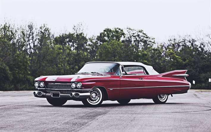Cadillac Eldorado, 4k, voitures r&#233;tro, 1959 voitures, voitures am&#233;ricaines, HDR, 1959 Cadillac Eldorado, Cadillac