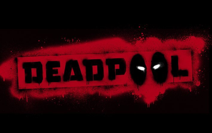 deadpool, grunge, 4k, logo, criativo