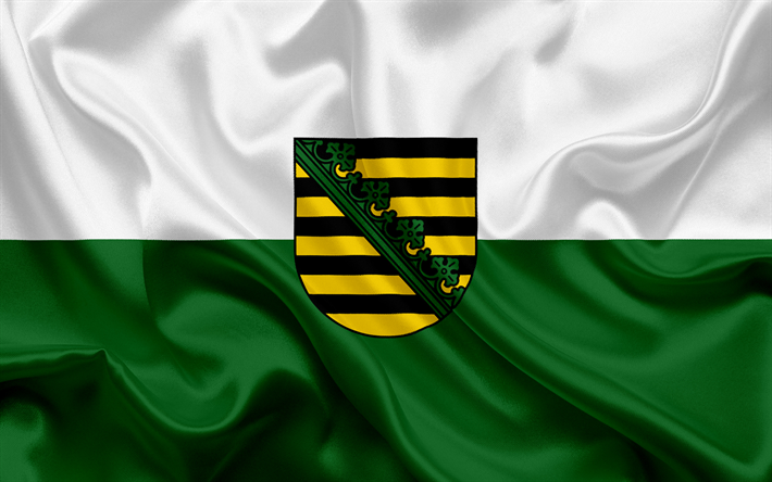 Flag of Saxony, Land of Germany, flags of German Lands, Saxony, States of Germany, silk flag, Federal Republic of Germany