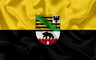 Bandera de Sajonia Anhalt, Tierra de Alemania, las banderas de Tierras germanas, Sajonia Anhalt, los Estados de Alemania, bandera de seda, Rep&#250;blica Federal de Alemania