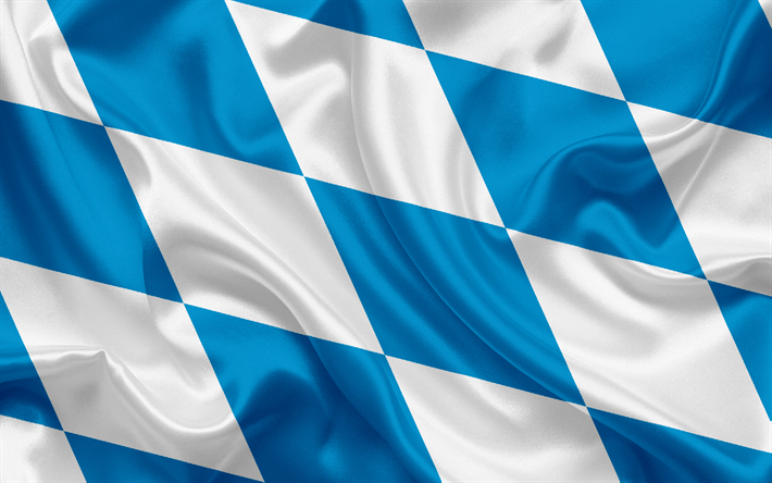 Bandeira do Bayern, Terra da Alemanha, bandeiras de Terras alem&#227;s, O Bayern, Estados da Alemanha, seda bandeira, Rep&#250;blica Federal da Alemanha