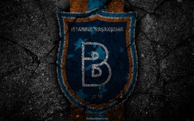 Basaksehir, logo, art, Super Lig, soccer, football club, grunge, Basaksehir FC