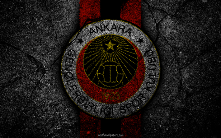 Genclerbirligi, logo, art, Super Lig, soccer, football club, grunge, Genclerbirligi FC